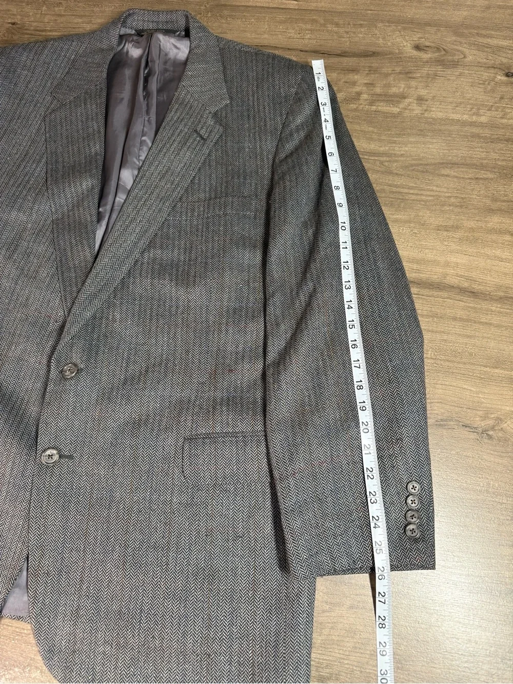 VTG Tom James EC Men’s USA Union Made Window Paine Herringbone Wool Blazer SC